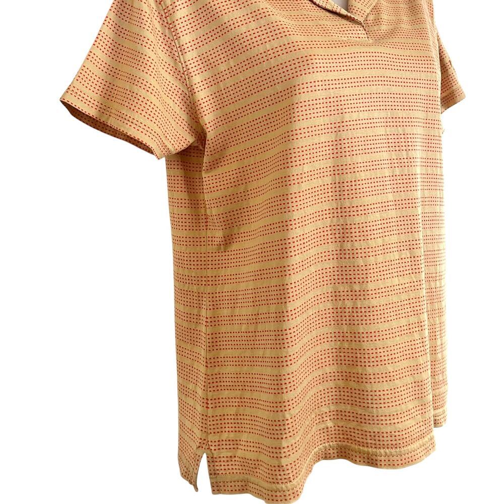 Burberry Golf Y2K Vintage Camel Cotton Red Stripe Womens Polo T-Shirt Top Size M - Picture 7 of 10
